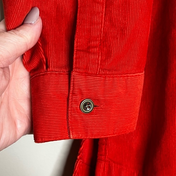 J. Jill 100% Cotton Pumpkin Orange Micro Corduroy Button Front XS - Picture 8 of 8